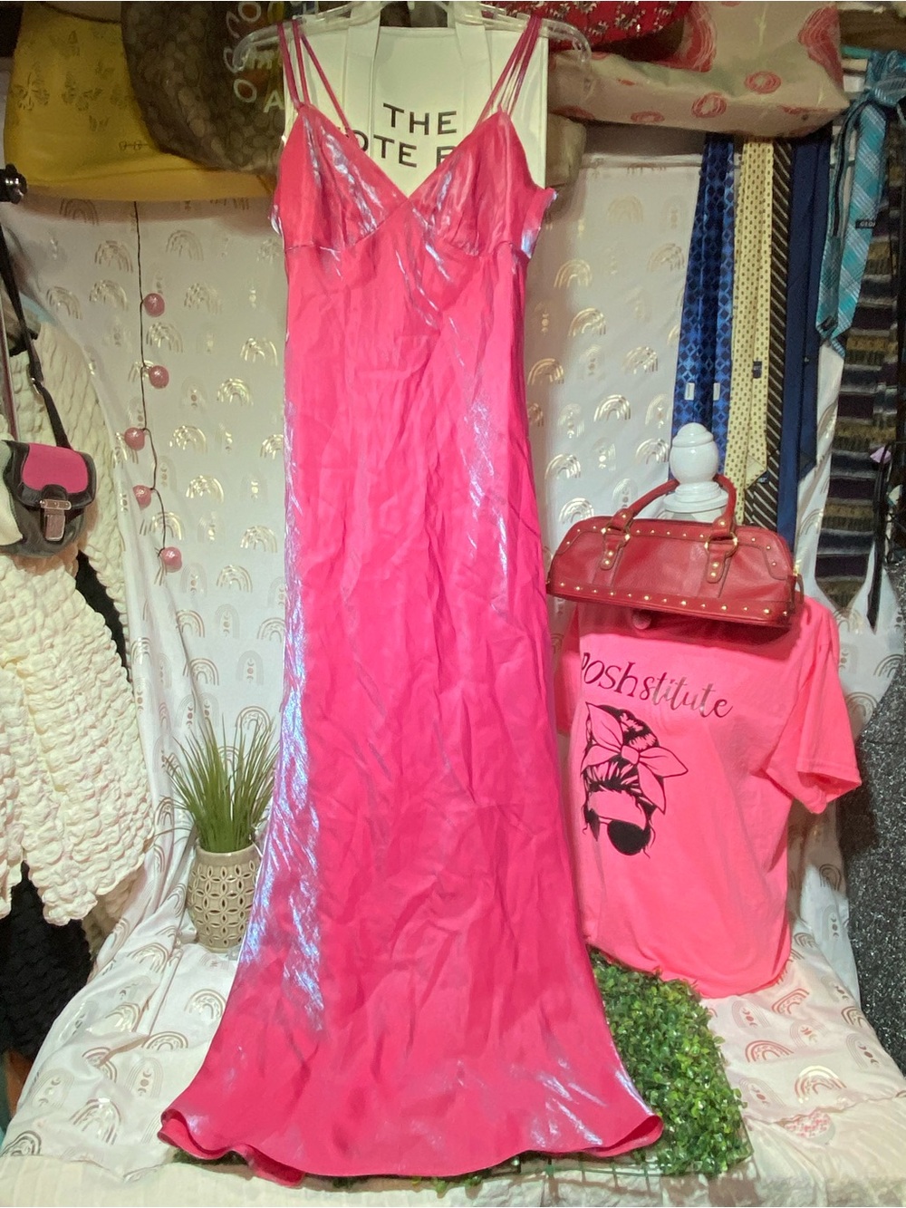 wild fable Shimmery Hot Pink Prom Slip Dress